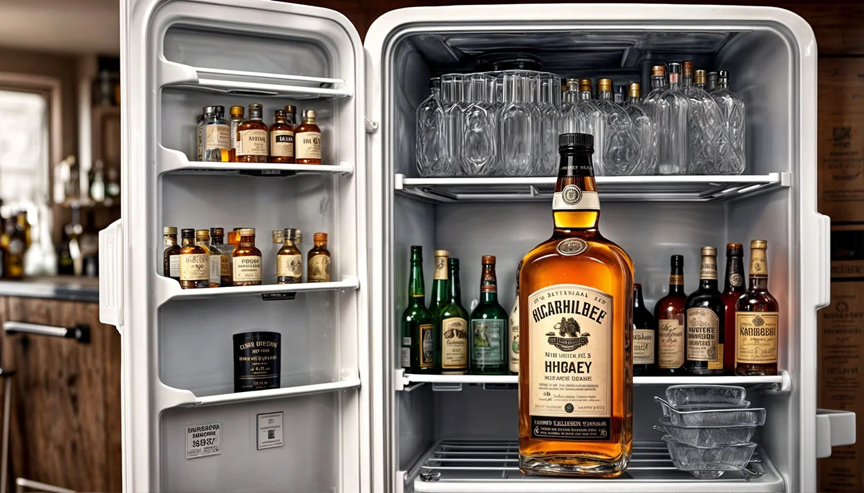 pode colocar whisky na geladeira